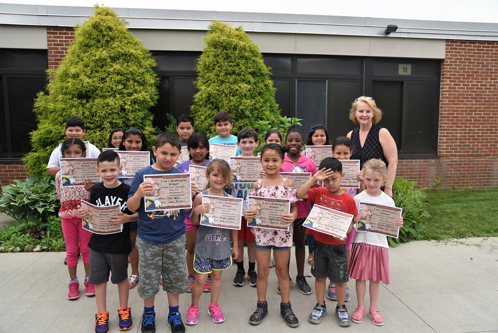 Principal Marsha Neville with June's Washington Ways Award recipients.