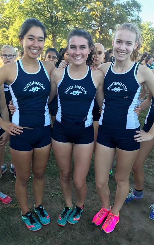 Blue Devil captains Nicole Arenth, Alliy McKenzie and Hadley Clayton