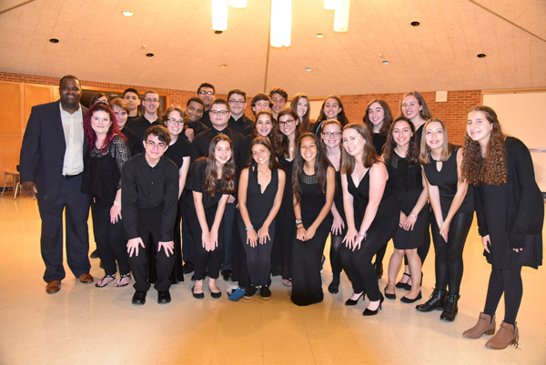 The Huntington High School chamber choir sang at the Hispanic heritage celebration.