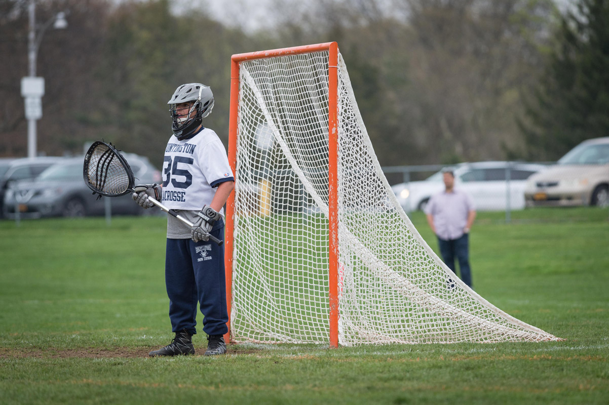 JV boys' lacrosse goalie