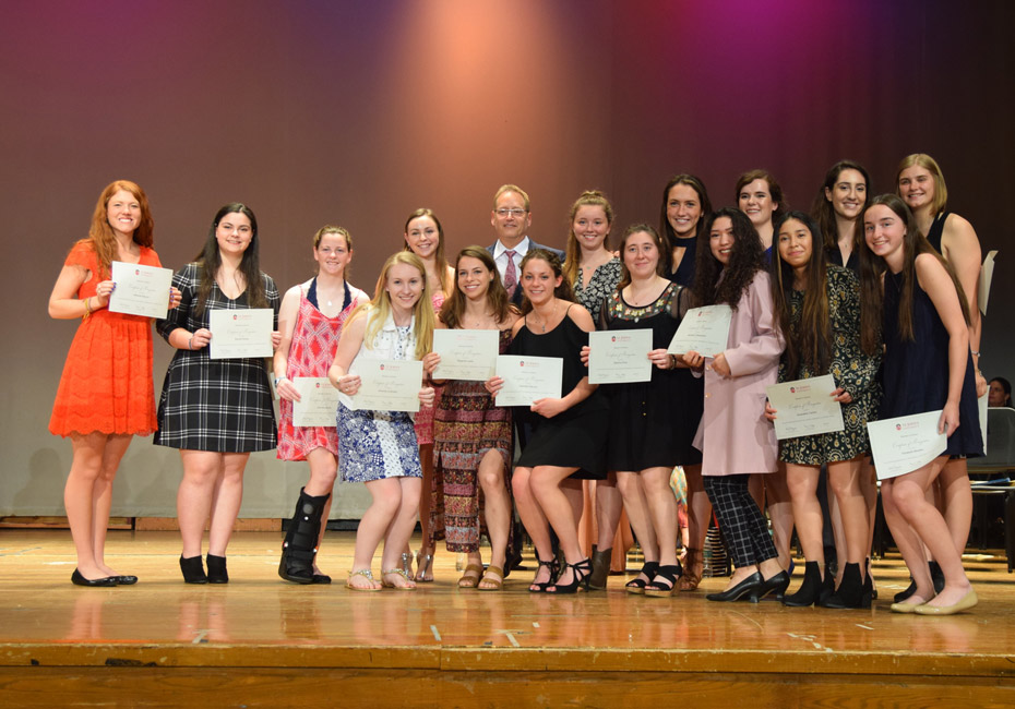 St. John's University Women in Science Award recipients from Huntington High School.