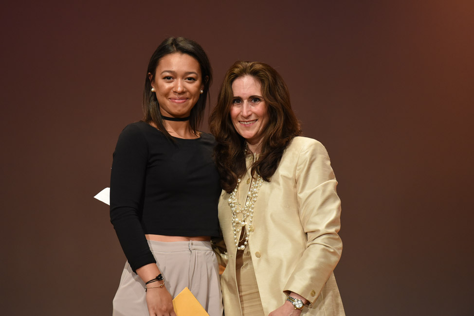 Arelis Batista with Huntington Foundation President Alice Marie Rorke