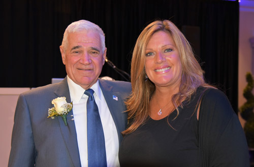 Booster Club honoree Jerry Asher
with Director of Athletics Georgia Deren McCarthy.