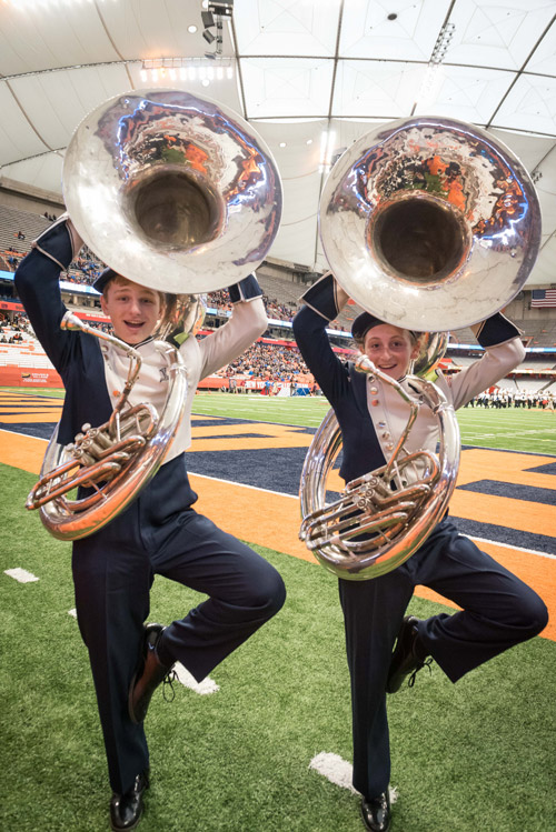 Blue Devil marching band members had fun at the state championships. 