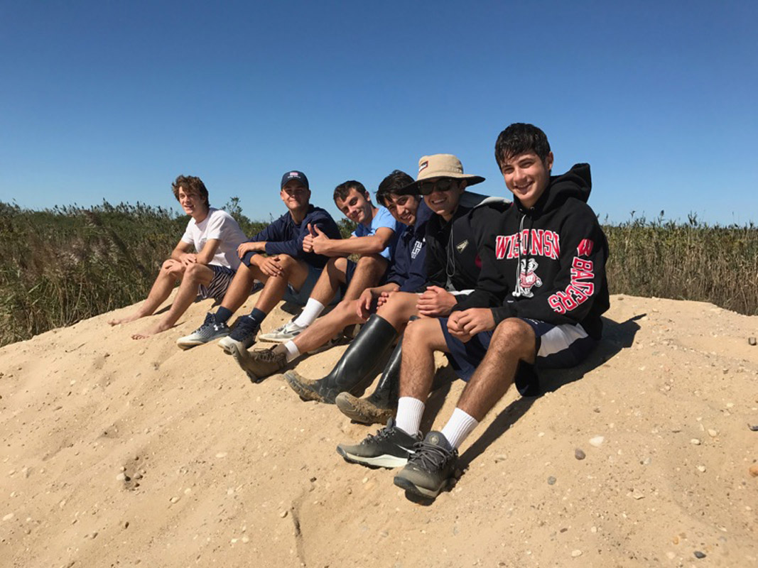 Huntington AP students took a break on a sand dune