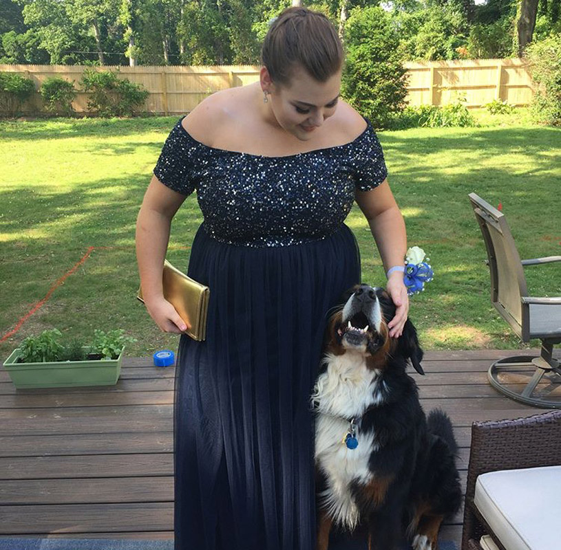 Amelia Maggio's lovable dog doesn't want her to leave for the prom.