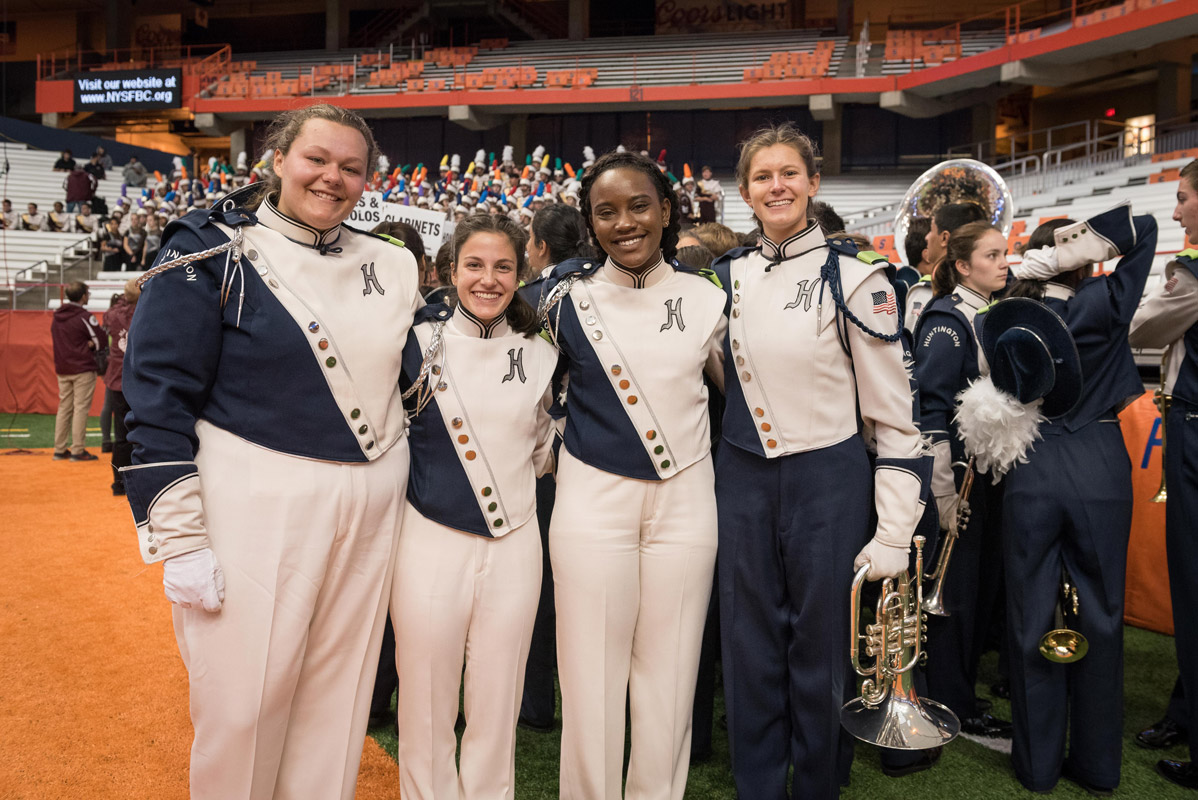 Blue Devil band leaders Jamie Rosenbauer, Katie Riley, Mardnie Mentor and Adina Kirkland. 