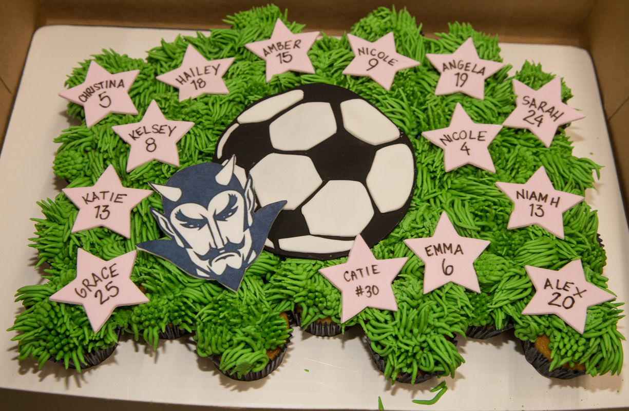 The Huntington girls' soccer team celebrated Senior Day with an after game party.