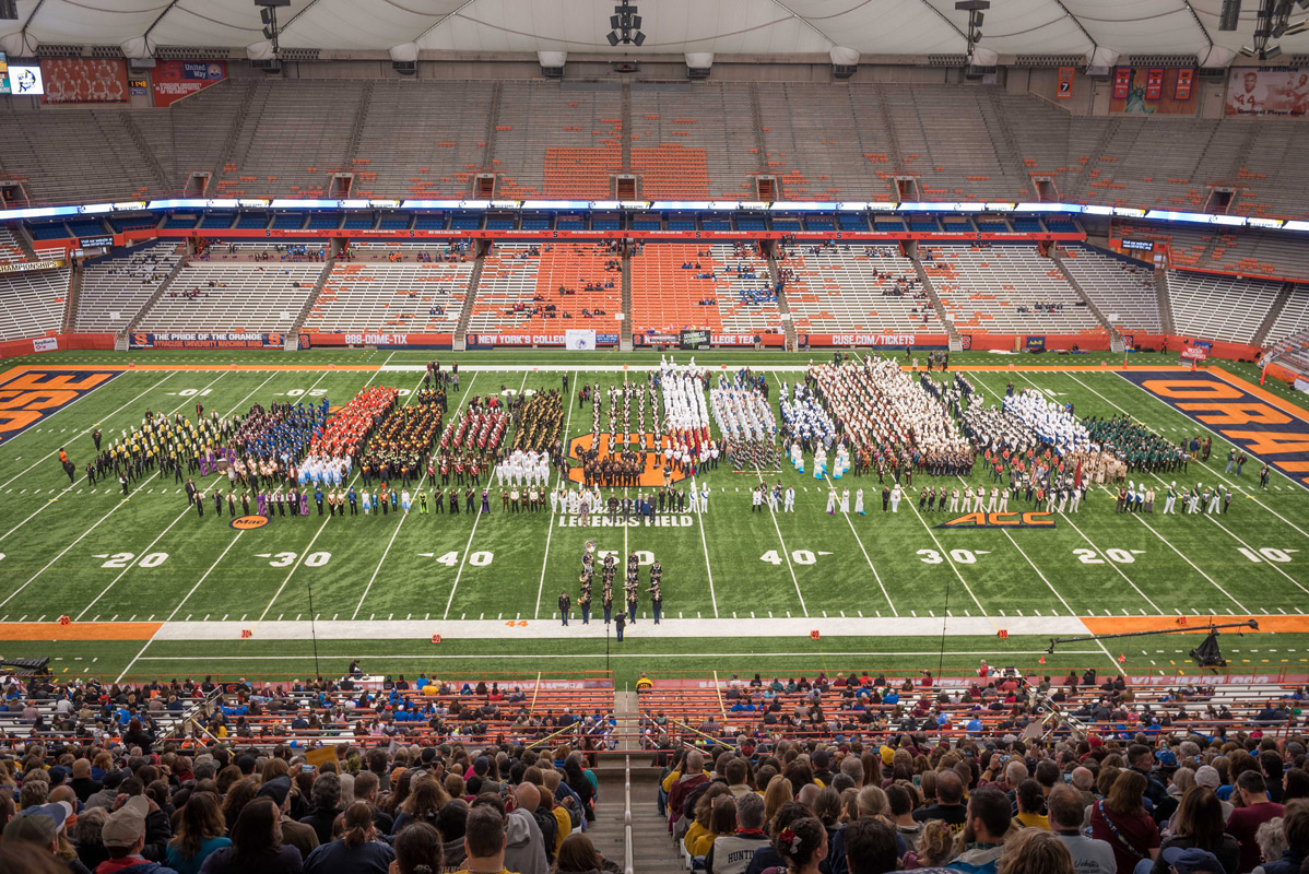 The finest marching bands in the state competed in the Carrier Dome.