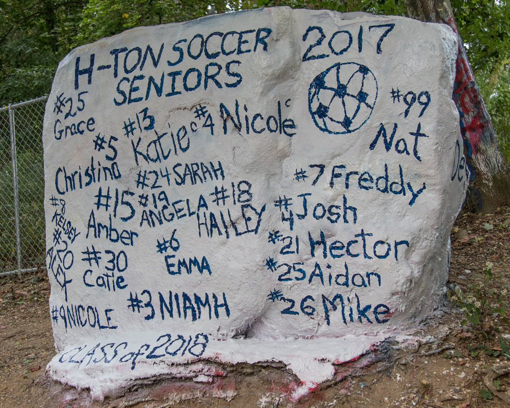 The Rock was painted in honor of Huntington High School girls' soccer 