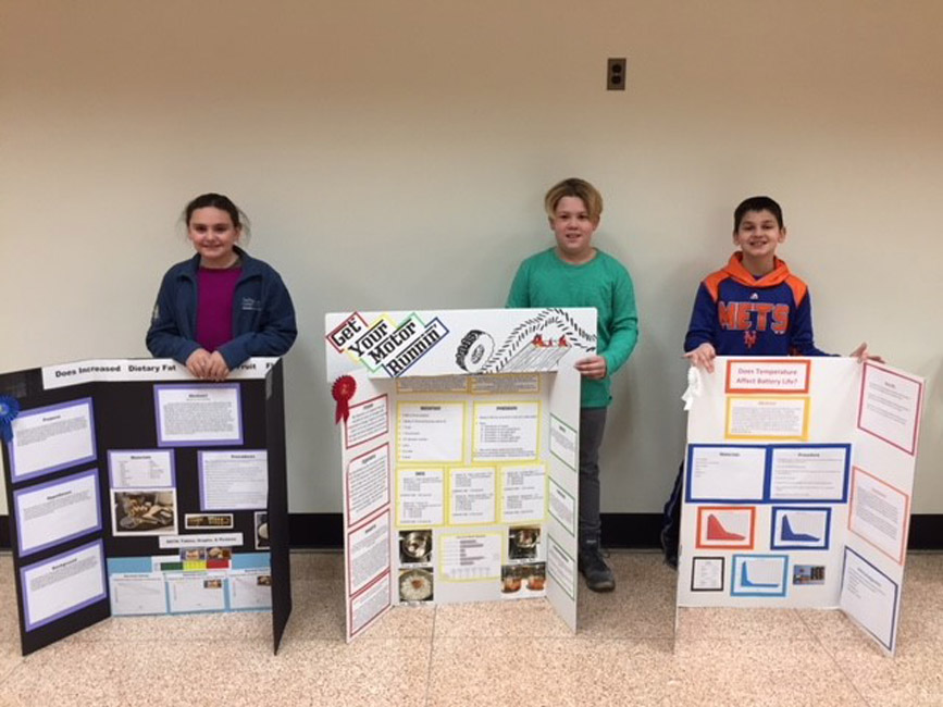 Woodhull School Science Fair sixth grade honorees.