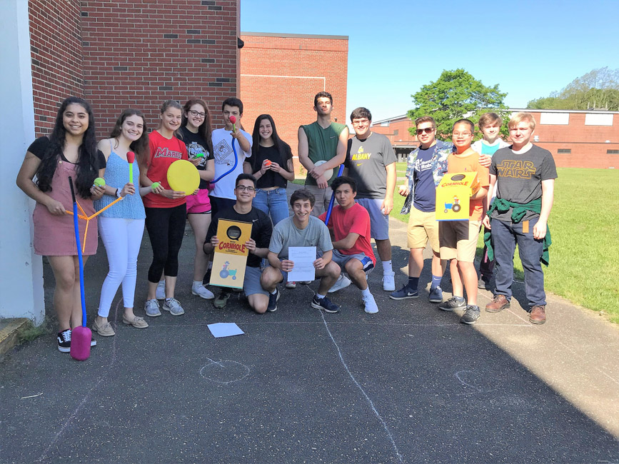 These Huntington AP Physics students caught some spring fever last week.