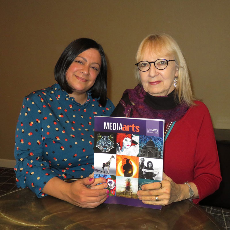 Kasmira Mohanty with Media Arts book editor in chief Nancy Walkup.