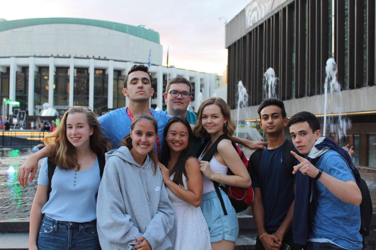 Huntington's Tess Stanley (left) and some of her classmates in the neuroscience summer program at McGill University in Montreal.