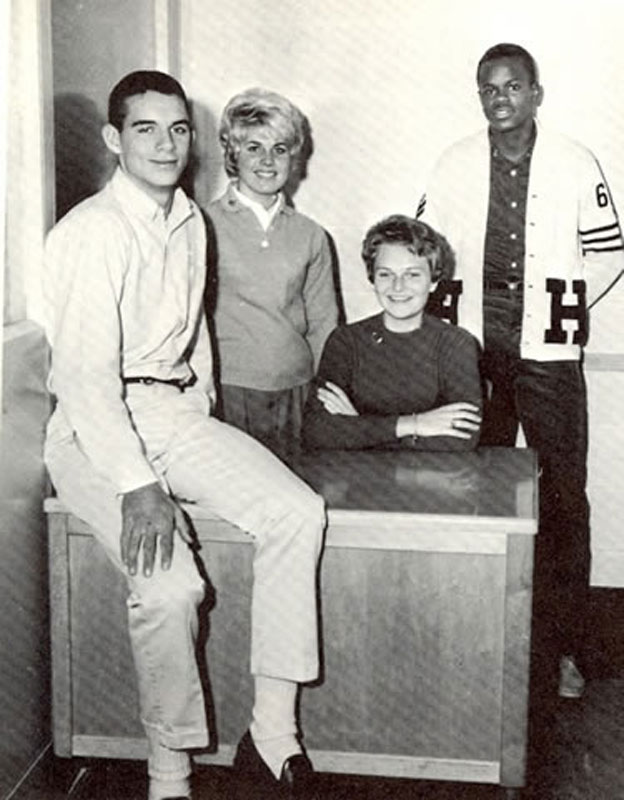 Chris Pettit (left) with his fellow GO officers in the 1963 yearbook.