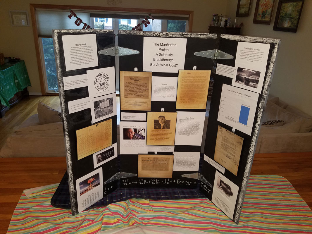 The two seventh graders developed an exceptional group exhibit on the Manhattan Project.