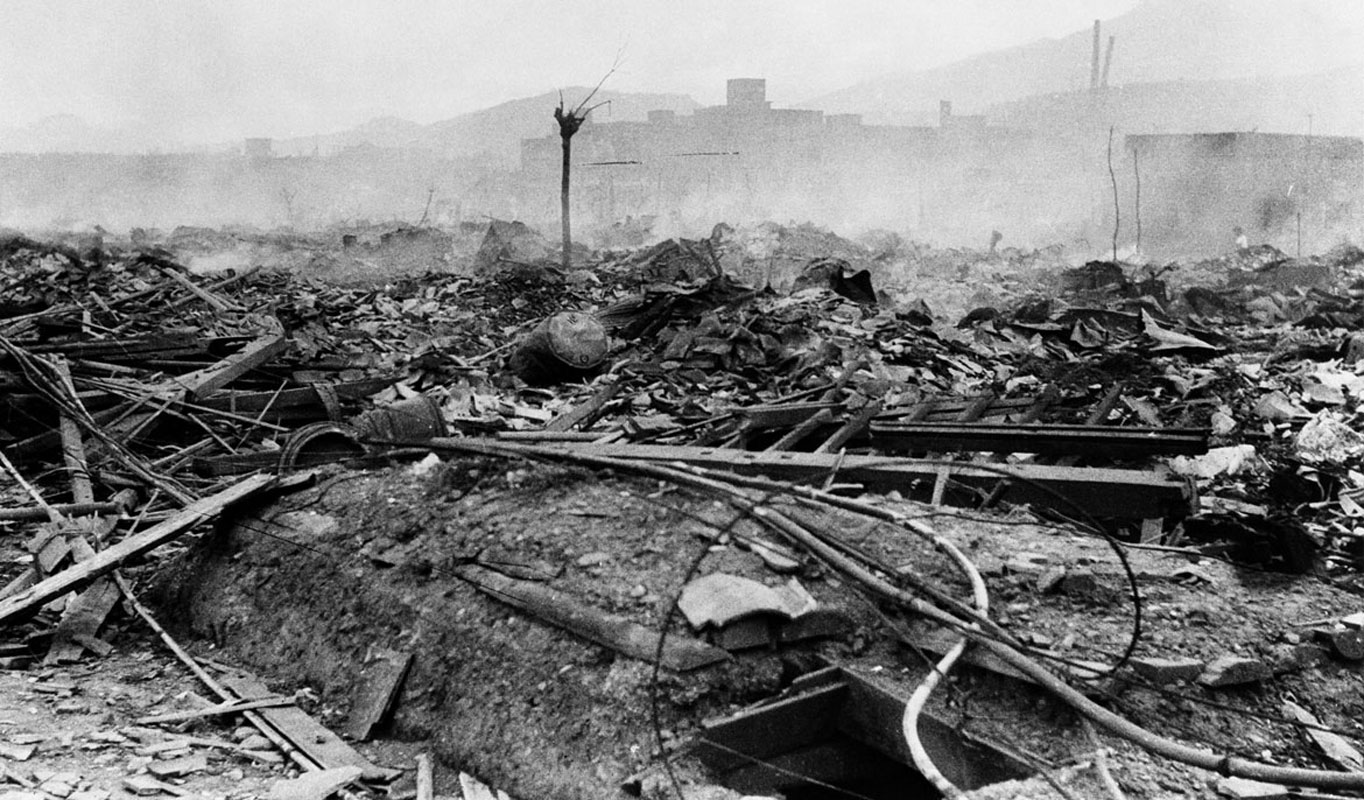 The city of Nagasaki was destroyed by the atomic bomb in August 1945.