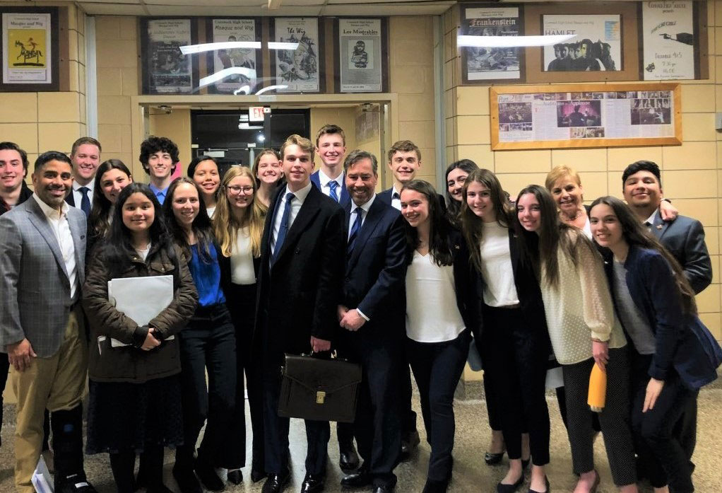 The Huntington mock trial team improved to 2-0 with a win at Commack this week.