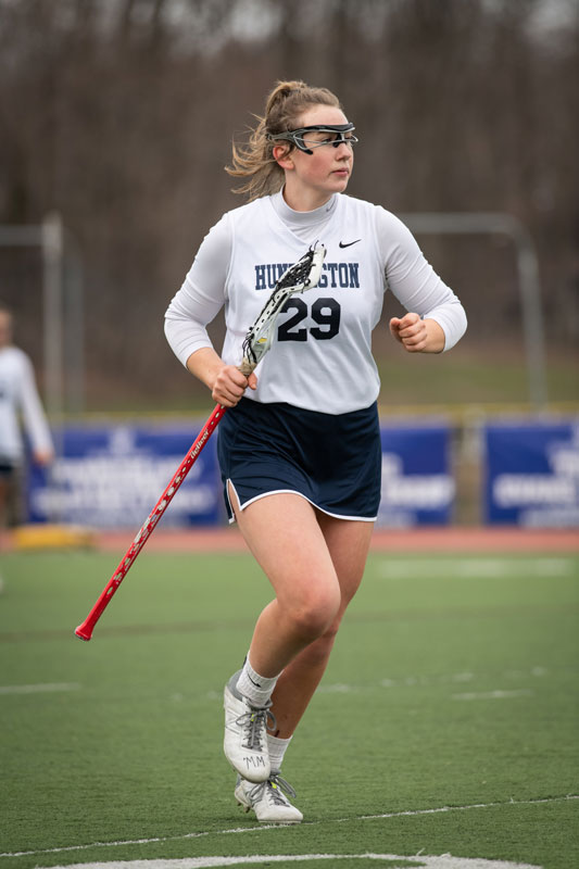 Holly Wright on the field for the Blue Devils. (Darin Reed photo.)