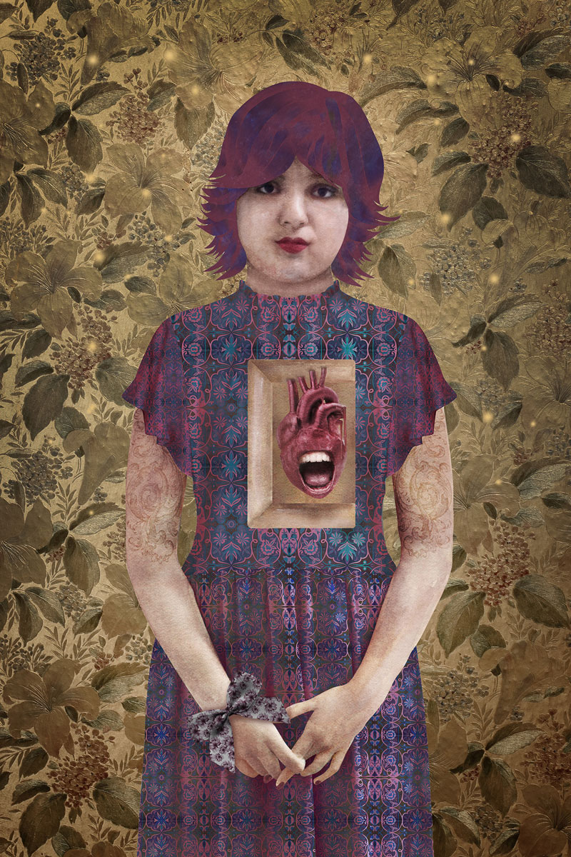 Kasmira Mohanty titled this mixed media piece Scream Inside Your Heart.