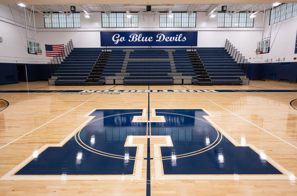 The new gym floor looks magnificent. (Darin Reed photo)