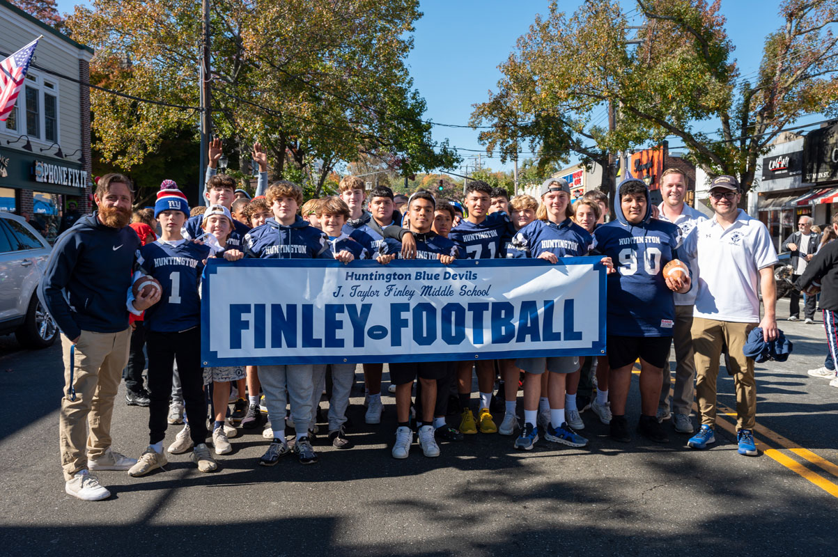 The Finley football team marched in Saturday's parade. (Darin Reed photo.)