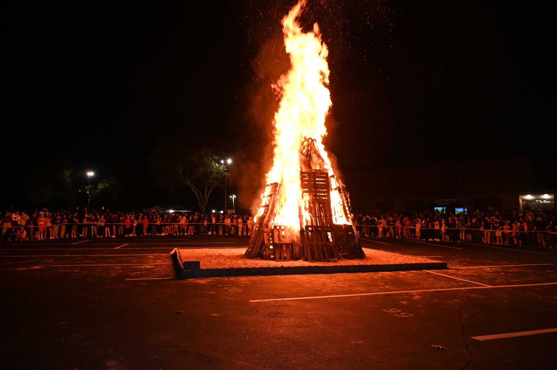  The spectacular bonfire at last year's homecoming festival at the high school.  