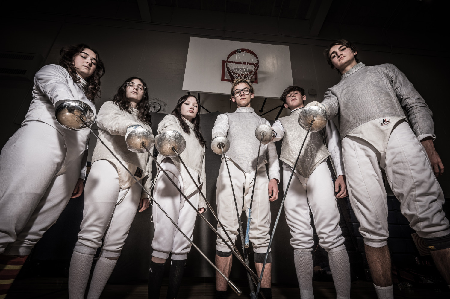  This year's Huntington fencing team continues the sports' tradition. (Rachel Learned and Darin Reed photo.)