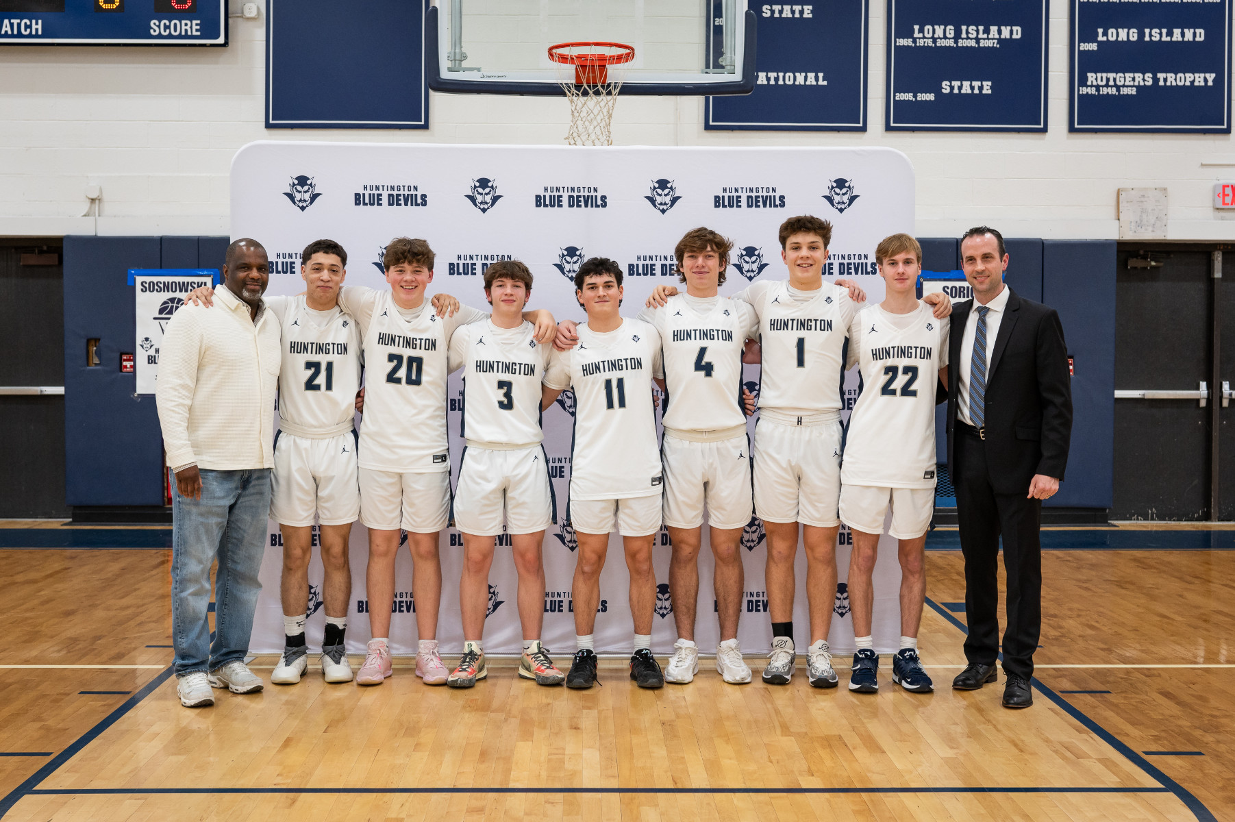  The Blue Devils special seven with coaches Kevin Thorbourne and Peter Lipka. (Darin Reed photo.)  