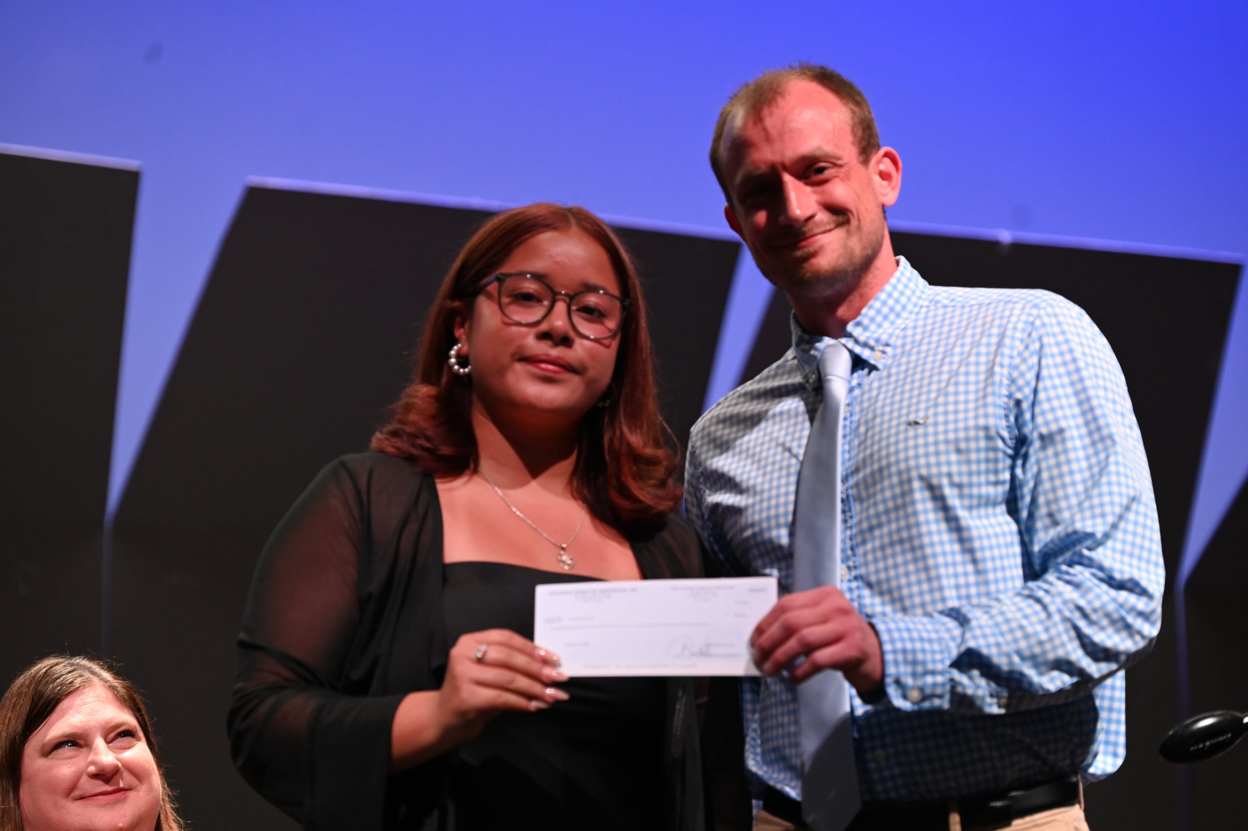  Appliance World scholarship recipient Katherine Estrada-Morales with Zachary Lustberg   