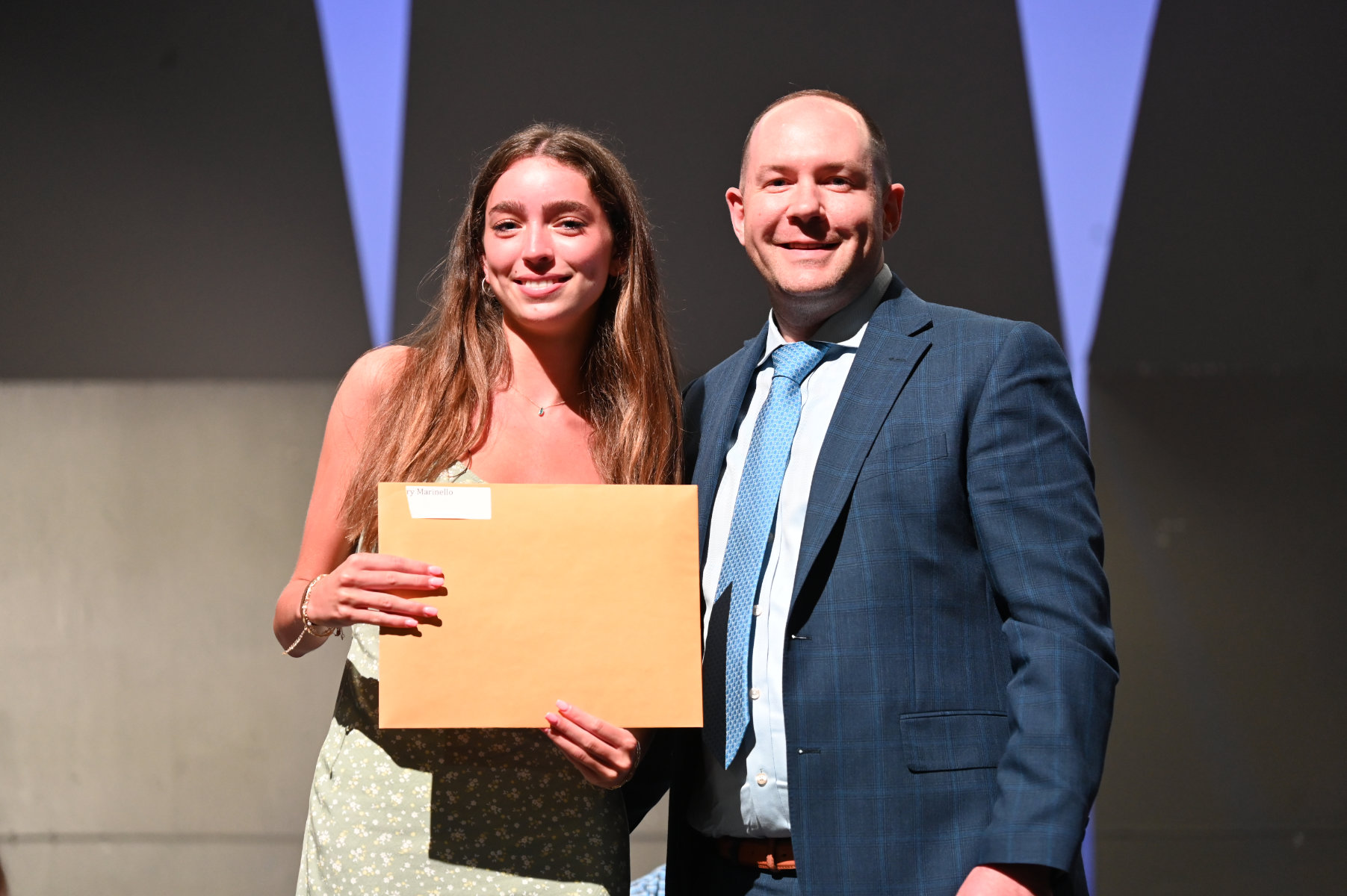  Deputy Supt. Chris Hender with National School Development Council Award recipient Mary Marinello   