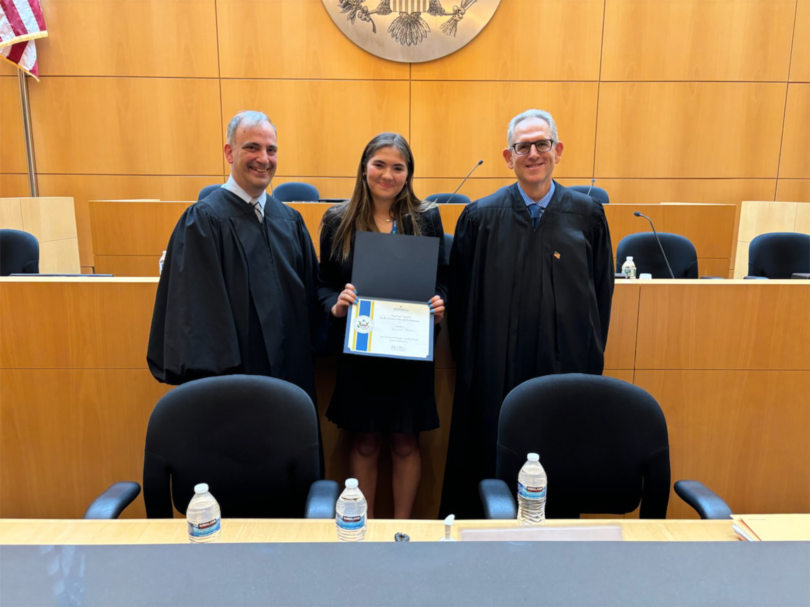  Best Lawyer Award winner Alexandra Boeckmann with federal judges Joseph F. Bianco and Alan S. Trust.  