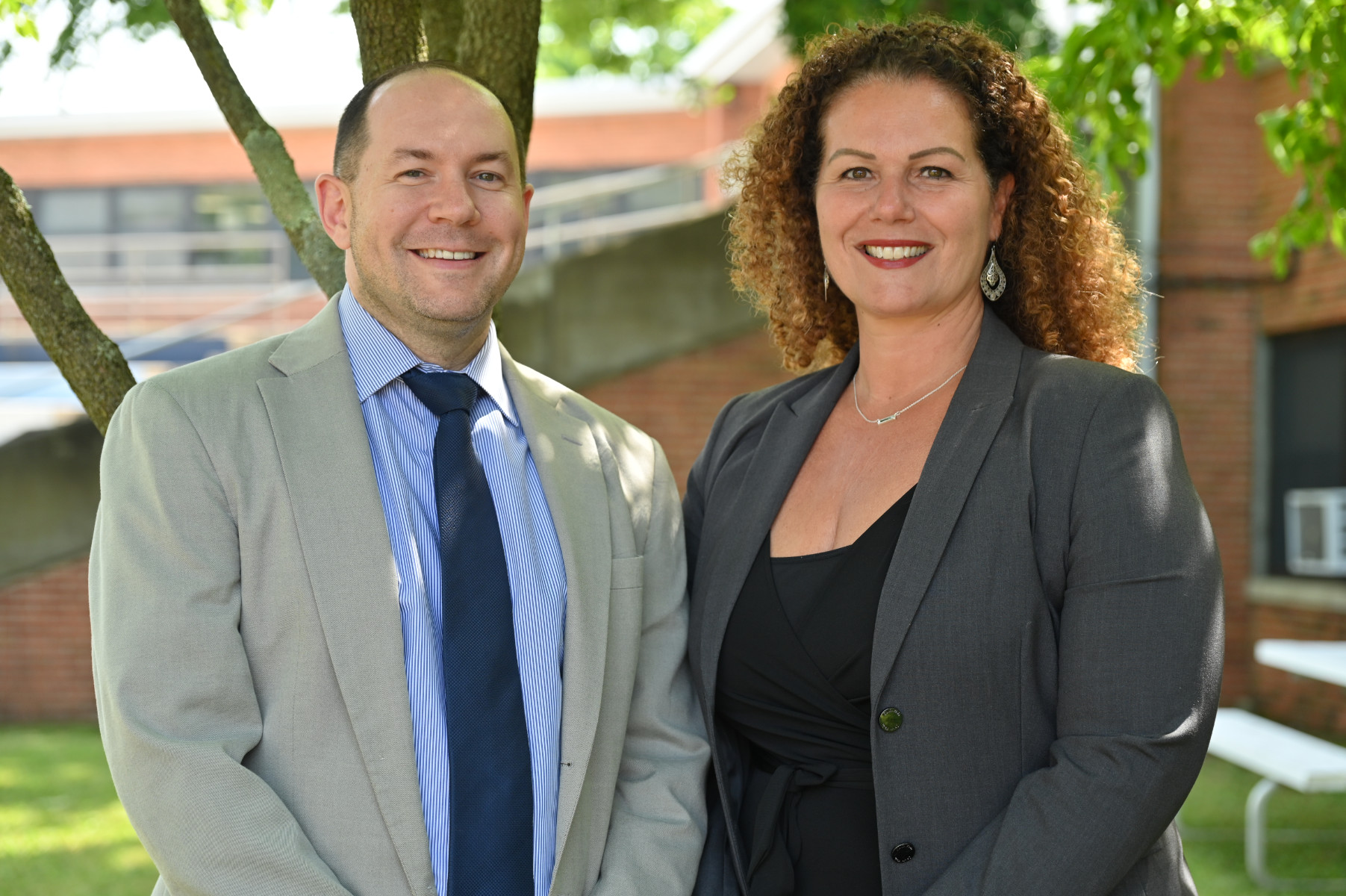  Huntington Superintendent Beth M. McCoy with Deputy Superintendent Christopher Hender.   