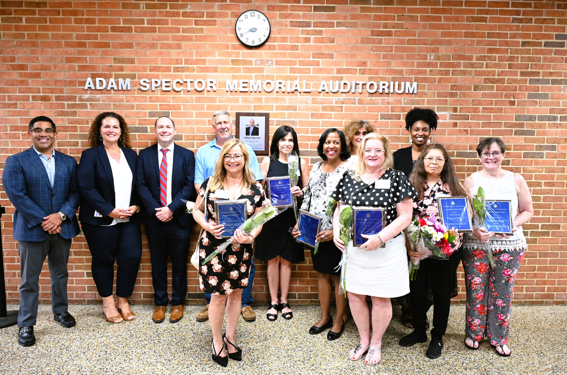  The Huntington School Board recognized those retiring in 2023-24.  