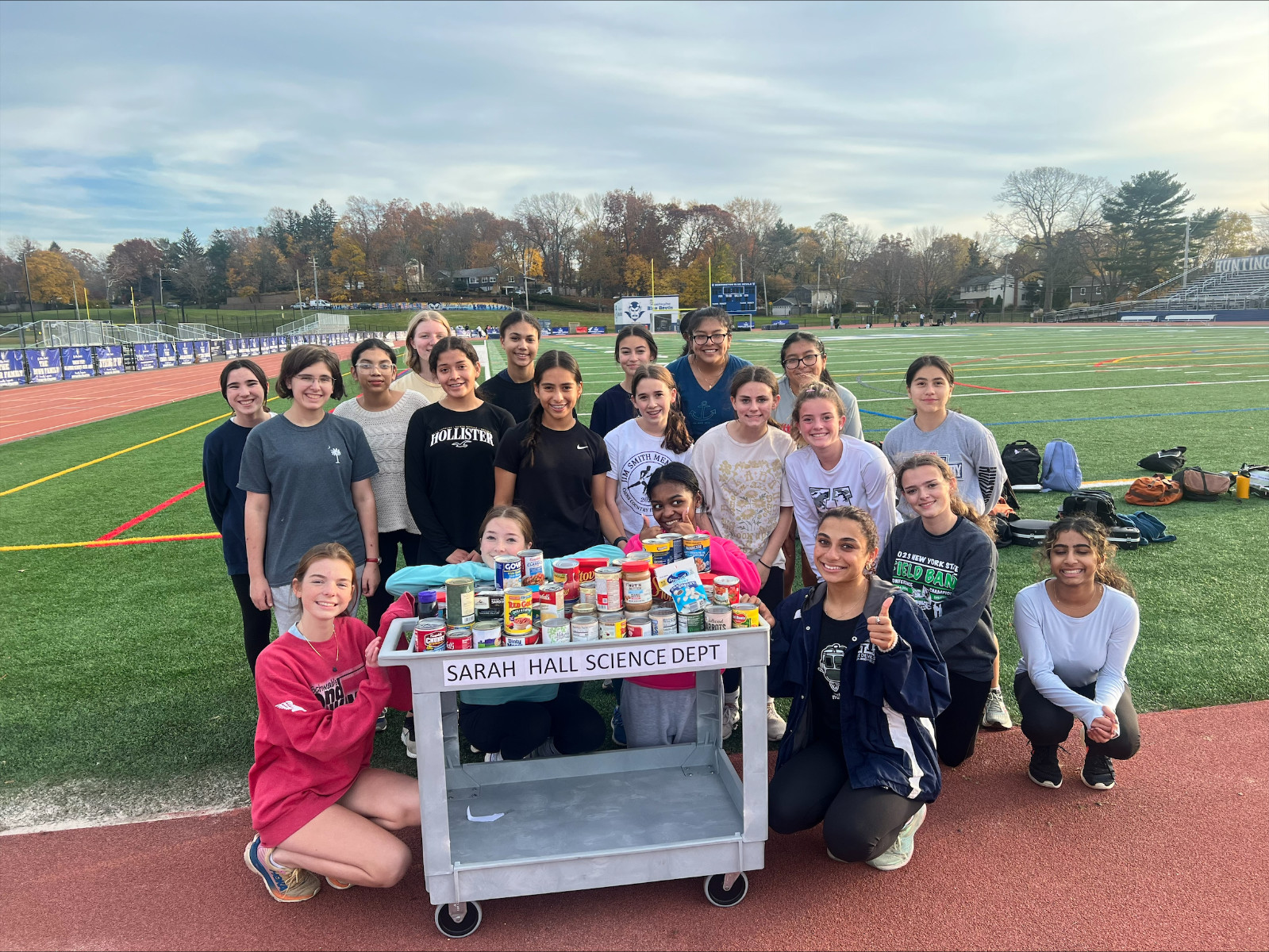  The Blue Devils collected food items to support Huntington's hungry.  