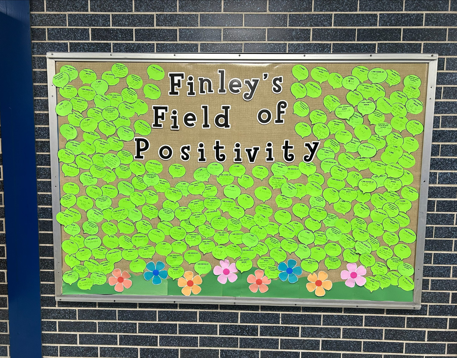  The Finley Field of Positivity display is related to Mental Health Awareness Month.  