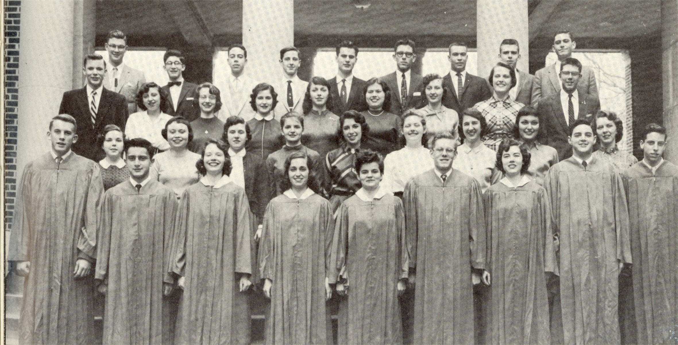  New inductees and continuing members of Huntington's 1958 National Honor Society chapter.  