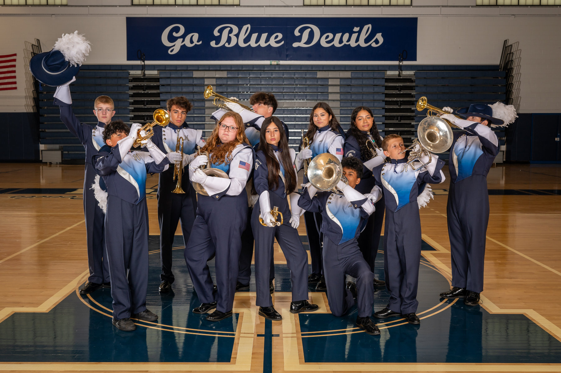  These Blue Devil marching band members are among those prepping for the state championships. (Darin Reed photo.)  