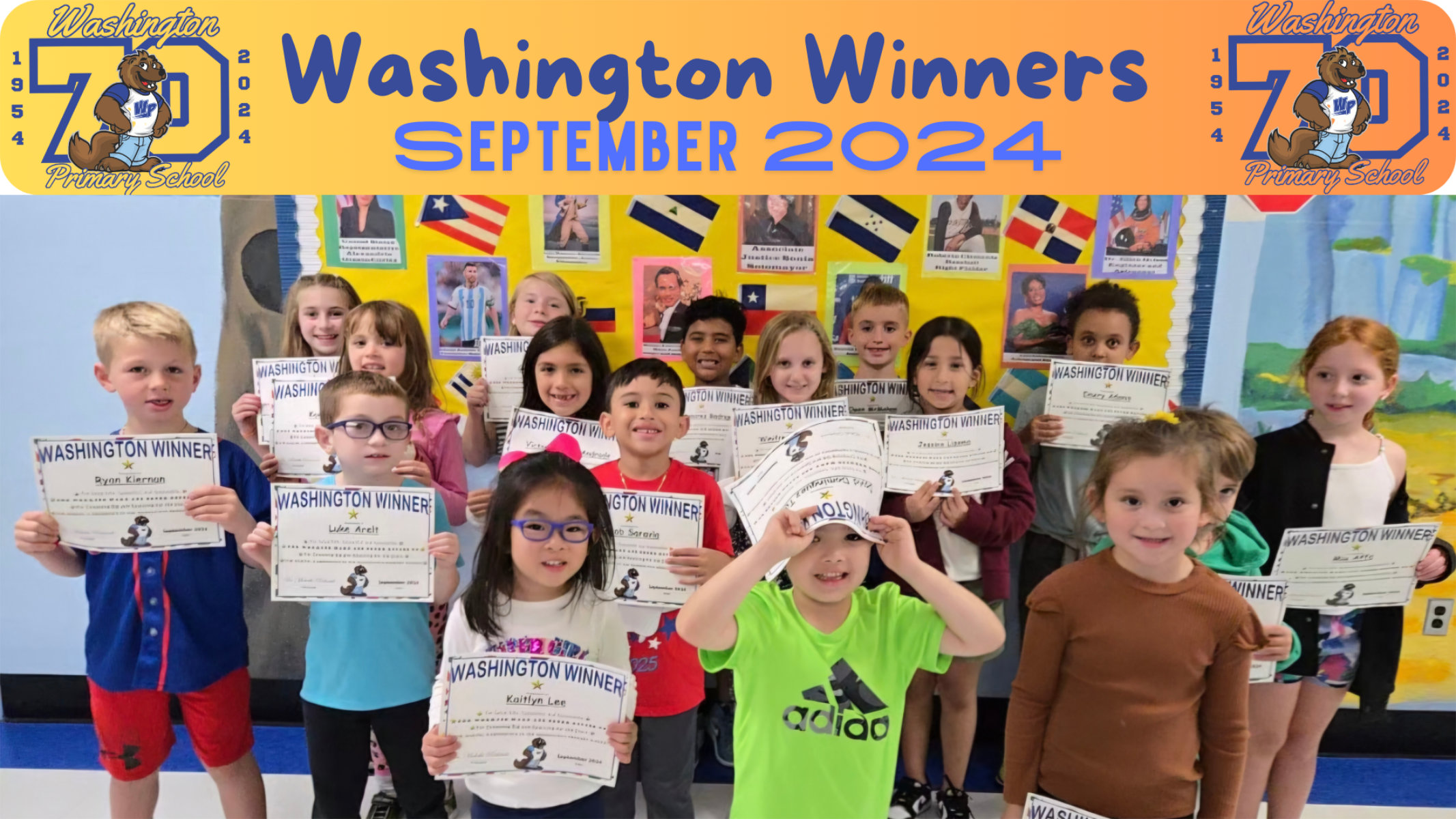  September 2024's Washington Winners with their certificates.