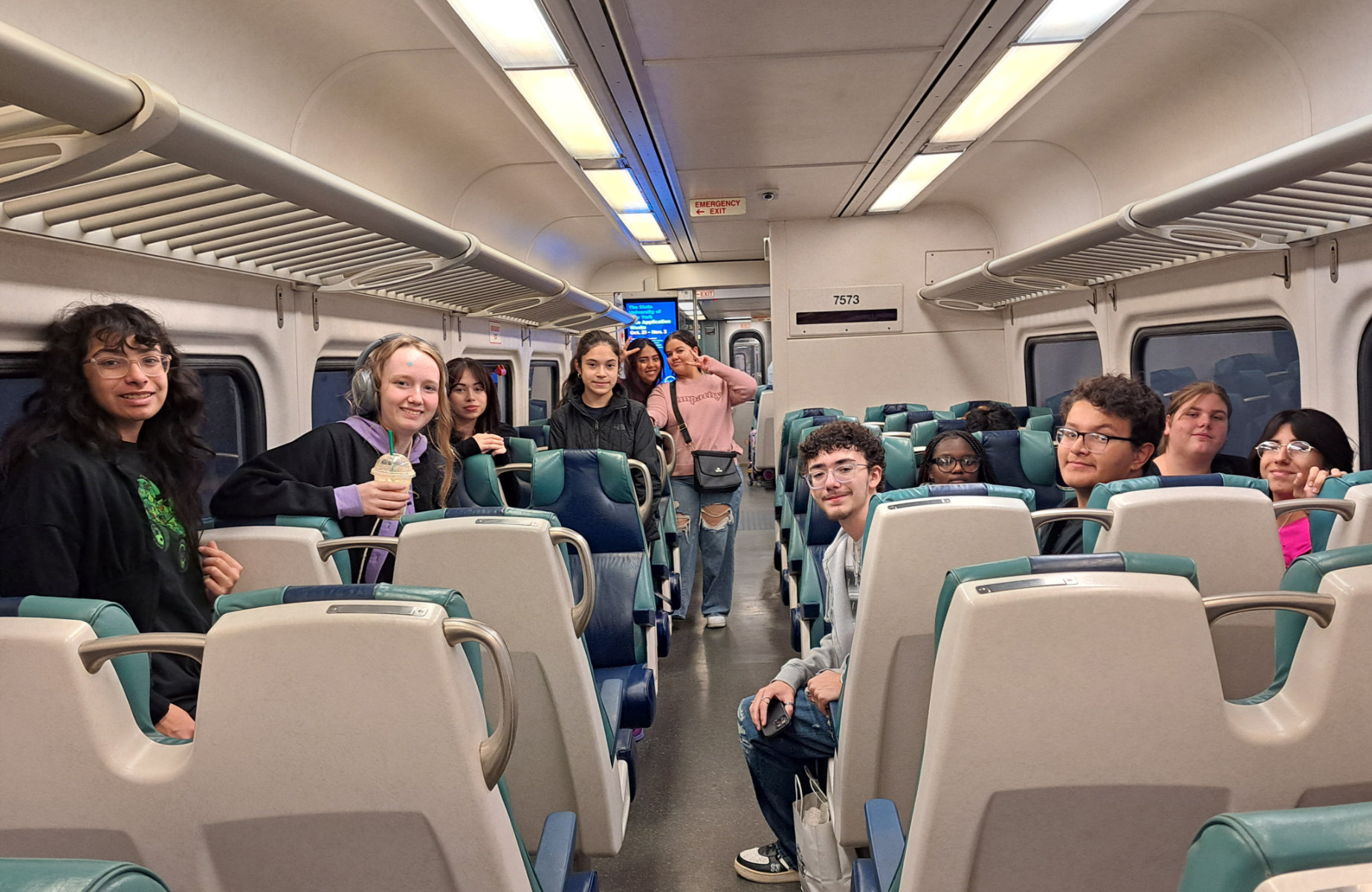  The Huntington group travelling on the LIRR to Fashion Institute of Technology in Manhattan.  