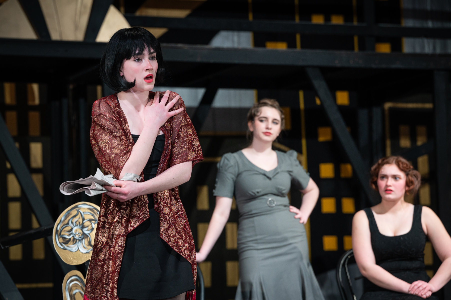  Huntington's Josie Sullivan on stage last spring for the musical, Chicago-Teen Edition. (Darin Reed photo.)  