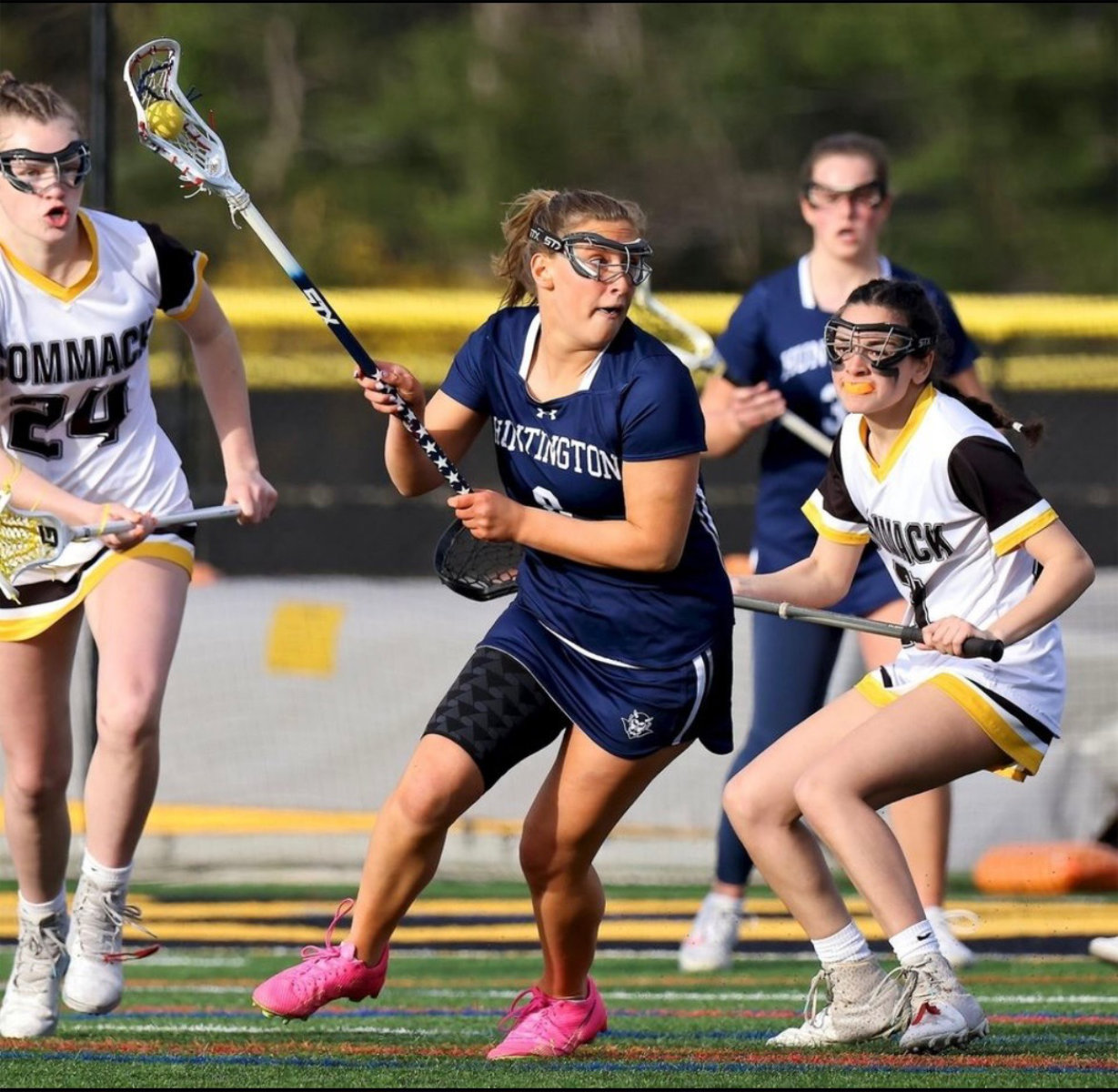  Huntington's Jolie Weinschreider in action last spring against Commack. (Darin Reed photo.)  