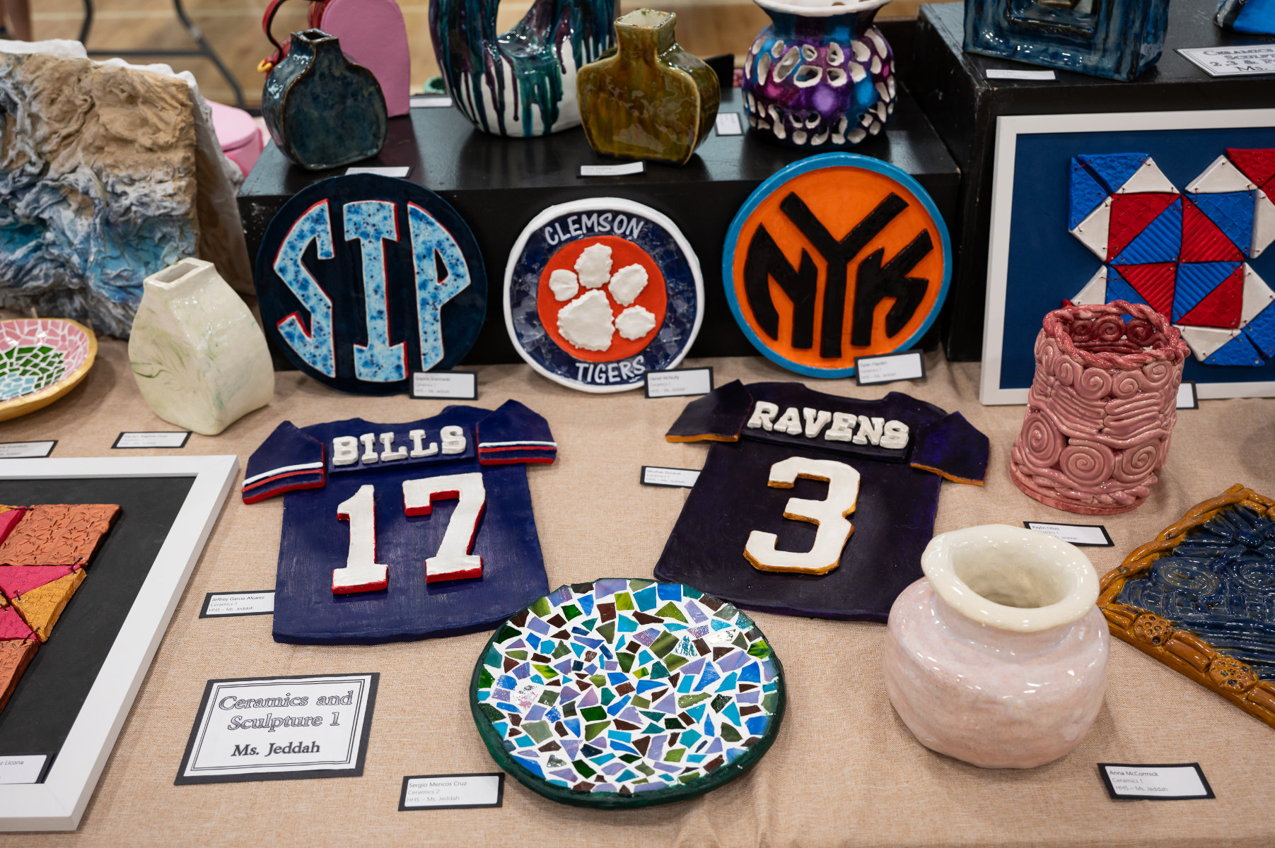  Ceramics & Sculpture students displayed work at last spring's district art show. (Darin Reed photo.)  