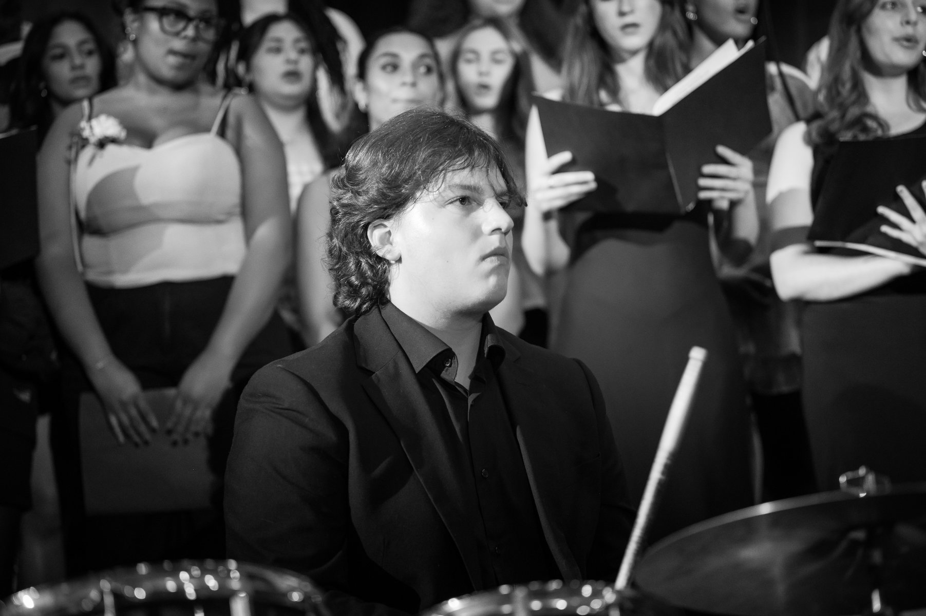  Sam Soric is a well-respected musician and vocalist around Huntington High School. (Darin Reed photo.) 