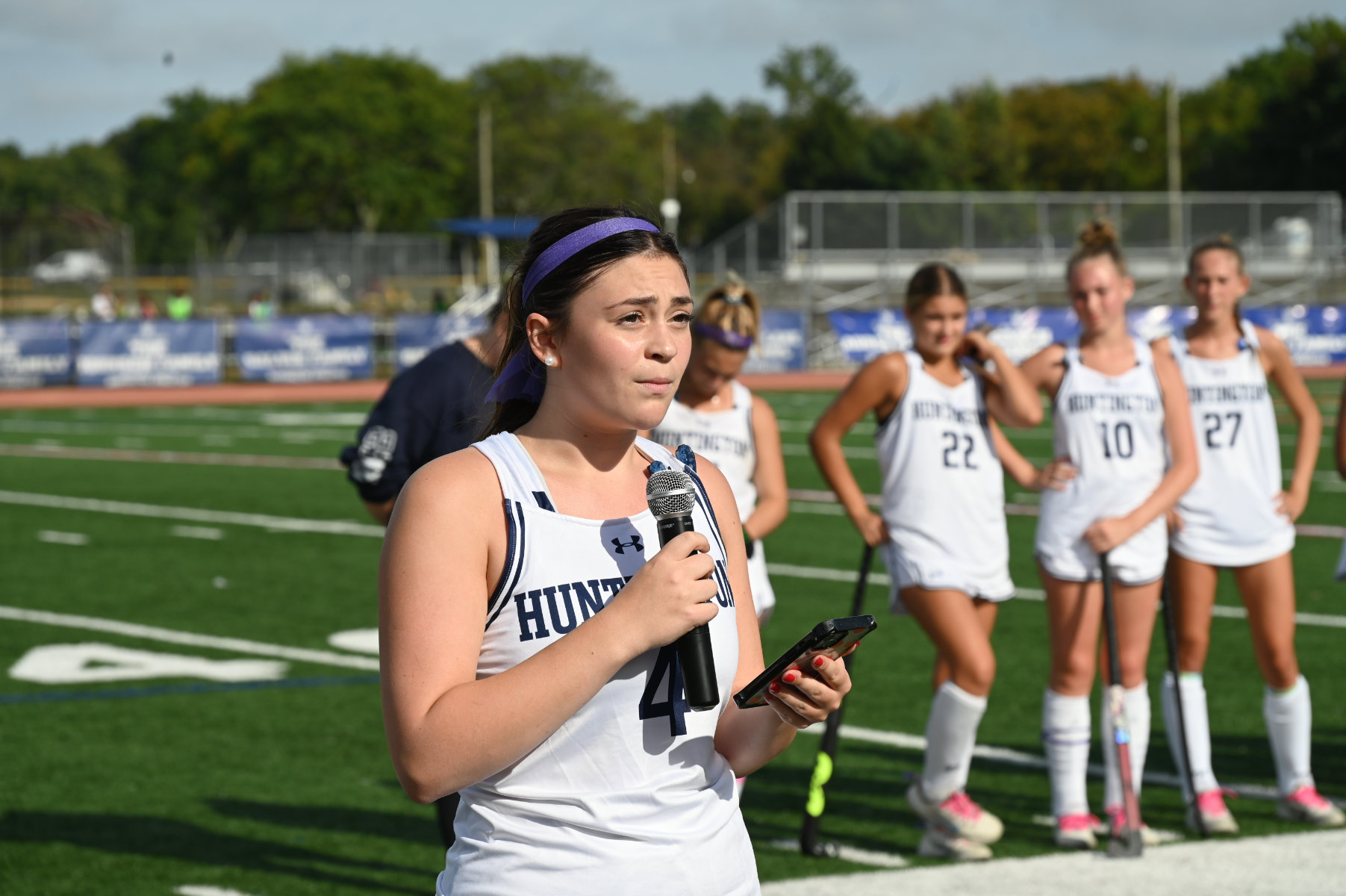  Alexandra Centrone and her teammates at Wednesday's Suicide Prevention Month awareness game   