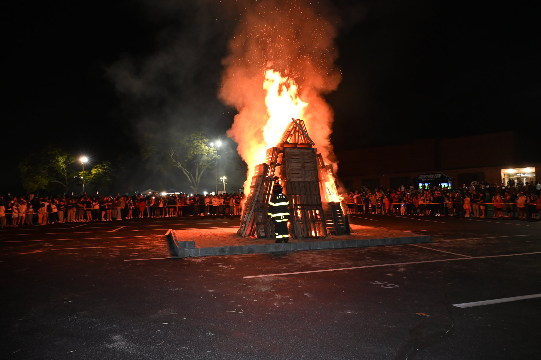  The bonfire at last fall's Homecoming Festival was spectacular. (Darin Reed photo)  