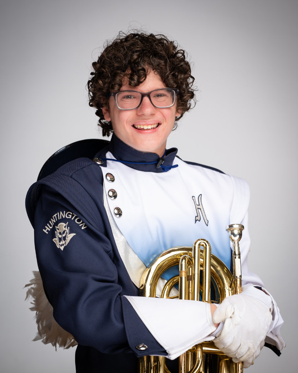  Ben Soric in his Huntington Blue Devil marching band uniform   