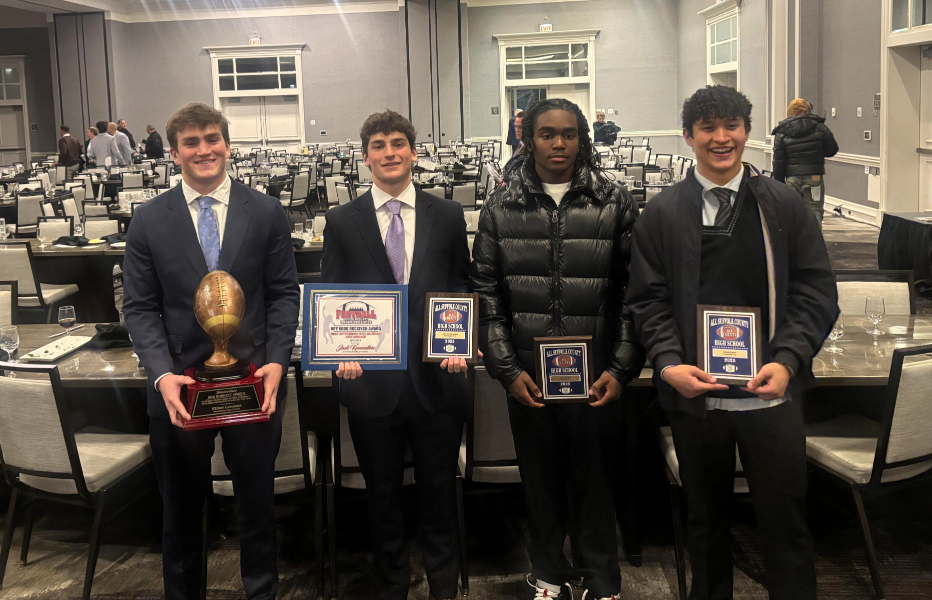  Huntington's All-County players at the Suffolk awards dinner.  
