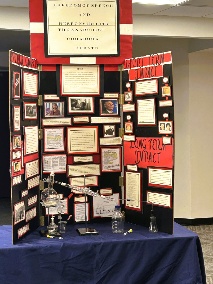  Veda Gross and Chelsea Drummings developed this group project on Freedom of Speech and Responsibility - The Anarchist Cookbook Debate.  