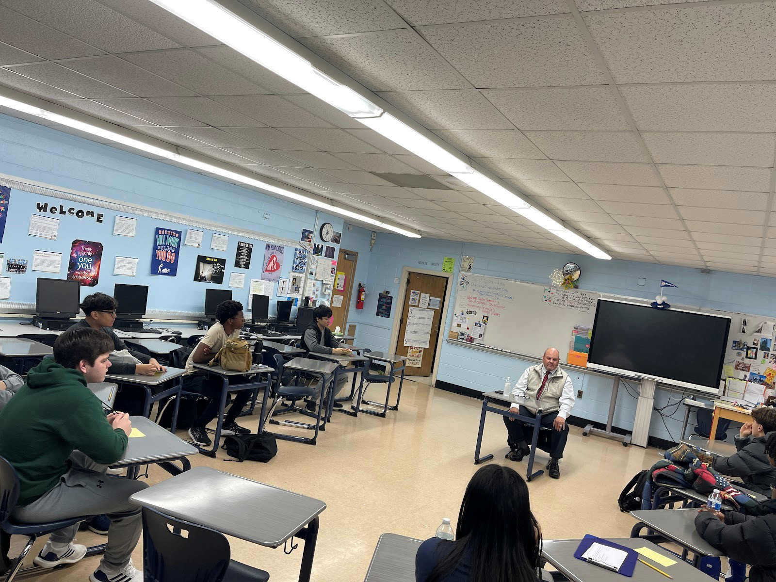  Justice Fernando Camacho at Huntington High School with Business Law students   